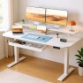 Thumbnail Electric Standing Desk with Drawers and Monitor Stand — Standing Desk, COMHOMA