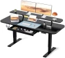 Thumbnail Electric Standing Desk with Drawers and Monitor Stand — Standing Desk, COMHOMA