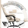 Thumbnail Ergonomic Gaming Chair with Footrest, Massage Lumbar Cushion, and Adjustable Recliner — Smart Chairs, SUKIDA
