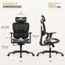 Thumbnail Ergonomic Office Chair with Adjustable Headrest, 3D Armrests, and Lumbar Support — Smart Chairs, Magshion