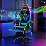 Thumbnail Gaming Chair with Massage, Bluetooth Speakers, and LED Lights — Smart Chairs, HOFFREE