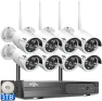 Thumbnail Wireless Pro WiFi Security Camera System, 16CH 4K NVR Kit, Corded Powered 8Pcs 5MP CCTV Home Security Camera System for... — Security Camera, Hiseeu