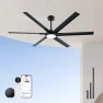 Thumbnail 65 Inch Ultra-thin Smart Ceiling Fan with WiFi Alexa APP Remote Control, Whole Aluminum DC Motor and Blades, 6 Speed,... — Smart Fan, ECOiTEL