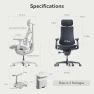 Thumbnail Dynamic Ergonomic Desk Chair with StepSync Footrest and Extra Battery Bundle — Smart Chairs, LiberNovo