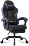 Thumbnail Gaming Chair with Footrest, Adjustable Headrest, Massage Lumbar Support, and Reclining Function — Smart Chairs, Misolant