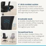 Thumbnail High Back Ergonomic Office Chair with Lumbar Support, Mesh Back, 4D Armrests, and 40° Recline — Smart Chairs, UPLIFT DESK