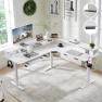 Thumbnail L Shaped Electric Standing Desk with Drawers, Keyboard Tray, Power Outlets & LED Lights — Standing Desk, RedLemon