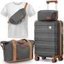 Thumbnail Carry on Luggage with Front Pocket and USB Port — Smart Luggage, imiomo