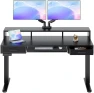 Thumbnail Electric Standing Desk with 2 Drawers & Large Keyboard Tray — Standing Desk, HUANUO