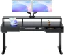 Thumbnail Electric Standing Desk with 2 Drawers & Large Keyboard Tray — Standing Desk, HUANUO