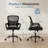 Thumbnail Home Office Desk Chair - Ergonomic Mid Back with Lumbar Support & Rocking Mode — Smart Chairs, DUMOS