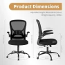 Thumbnail Mesh Office Chair with Flip-up Arms and Lumbar Support — Smart Chairs, Youhauchair