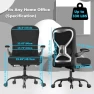 Thumbnail Office Desk Chair with Ergonomic Lumbar Support, Extra-Thick Seat Cushion, Flip-up Arms, Breathable Mesh Back — Smart Chairs, CASASIO