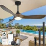 Thumbnail Outdoor Ceiling Fan with Light and Remote via WiFi Alexa — Smart Fan, Homlit