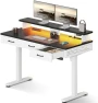 Thumbnail Electric Standing Desk with 3 Wooden Drawers — Standing Desk, OffiGo