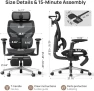 Thumbnail Ergonomic Office Chair with Adaptive Dual-Wing Lumbar Support — Smart Chairs, CabeVibe