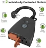 Thumbnail Outdoor Smart WiFi Plug with Two Grounded Outlets — Smart Plug, HBN