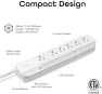 Thumbnail Smart Surge Protector Power Strip with 6 Wi-Fi Controlled Outlets, Real-Time Energy Monitoring, 3ft Extension Cord, App... — Smart Plug, Geeni