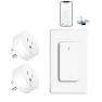 Thumbnail WiFi Smart Outlet Plug with Remote, Wall Switch, Compatible with Alexa and Google — Smart Plug, GREENCYCLE