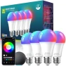 Thumbnail LED Smart Light Bulbs, Color Changing Dimmable & Timing Smart WiFi and Bluetooth Bulb, 4 Pack — Smart Light Bulb, Meliya