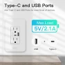 Thumbnail Smart USB Wall Outlet Receptacle with Type-C & Type-A Charger — Smart Plug, MOES
