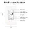 Thumbnail Smart USB Wall Outlet Receptacle with Type-C & Type-A Charger — Smart Plug, MOES