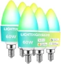 Thumbnail Matter-Enabled E12 Smart Light Bulbs 60W Equivalent, Candelabra Light Bulbs, RGBCW, 2.4G WiFi, 6PCS — Smart Light Bulb, Lightinginside