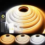 Thumbnail CCT COB LED Strip Lights, 65.6ft Dimmable 2700K-6500K 24V Tunable White LED Light Strip Kit, High Density CRI 90+ LED... — LED Strip Lights, AXMOTUT
