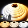 Thumbnail CCT COB LED Strip Lights, 65.6ft Dimmable 2700K-6500K 24V Tunable White LED Light Strip Kit, High Density CRI 90+ LED... — LED Strip Lights, AXMOTUT