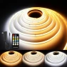 Thumbnail CCT COB LED Strip Lights, 65.6ft Dimmable 2700K-6500K 24V Tunable White LED Light Strip Kit, High Density CRI 90+ LED... — LED Strip Lights, AXMOTUT