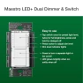 Thumbnail LED+ Dual Dimmer and Switch — Smart Switch, Lutron