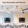 Thumbnail 52” Smart Flush Mount Ceiling Fan with Lights and Remote — Smart Fan, Lorpies