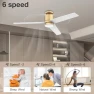 Thumbnail 52” Smart Flush Mount Ceiling Fan with Lights and Remote — Smart Fan, Lorpies