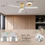 Thumbnail 52” Smart Flush Mount Ceiling Fan with Lights and Remote — Smart Fan, Lorpies