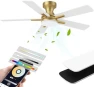Thumbnail 52” Smart Flush Mount Ceiling Fan with Lights and Remote — Smart Fan, Lorpies