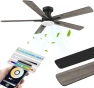 Thumbnail 52” Smart Flush Mount Ceiling Fan with Lights and Remote — Smart Fan, Lorpies