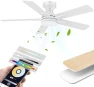 Thumbnail 52” Smart Flush Mount Ceiling Fan with Lights and Remote — Smart Fan, Lorpies