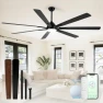 Thumbnail 84" Large Smart Ceiling Fan with Lights Remote Control via WiFi Alexa — Smart Fan, Minislak