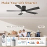 Thumbnail Smart Flush Mount Ceiling Fan with Lights and Remote — Smart Fan, GentleBreeze Store