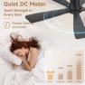Thumbnail Smart Flush Mount Ceiling Fan with Lights and Remote — Smart Fan, GentleBreeze Store