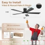 Thumbnail Smart Flush Mount Ceiling Fan with Lights and Remote — Smart Fan, GentleBreeze Store