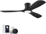 Thumbnail Smart Wood Flush Mount Ceiling Fan with Lights — Smart Fan, Hoenofly