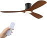 Thumbnail Smart Wood Flush Mount Ceiling Fan with Lights — Smart Fan, Hoenofly
