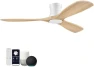 Thumbnail Smart Wood Flush Mount Ceiling Fan with Lights — Smart Fan, Hoenofly