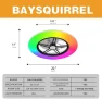Thumbnail WiFi Low Profile Ceiling Fan with Light — Smart Fan, BAYSQUIRREL