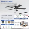 Thumbnail 52 Inch Ceiling Fans with Lights, Smart Low Profile Ceiling Fan with Light and Remote Control — Smart Fan, Hoenofly