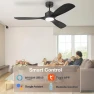 Thumbnail 52" Wood Smart Ceiling Fan with Lights Remote — Smart Fan, Hoenofly