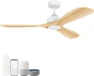 Thumbnail 52" Wood Smart Ceiling Fan with Lights Remote — Smart Fan, Hoenofly