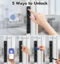 Thumbnail Mortise Sliding Glass Door Lock with Smart Fingerprint Code Keypad RFID Remote App — Smart Lock, Anweller