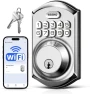 Thumbnail Wi-Fi Keyless Entry Door Lock with Keypad - Smart Deadbolt Lock for Front Door with 2 Keys — Smart Lock, TEEHO